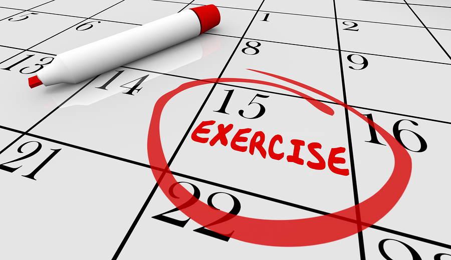 Exercise Fitness Schedule Workout Class Day Calendar 3d Illustration